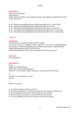 1z0 804 exam-java se 7 programmer ii | PDF