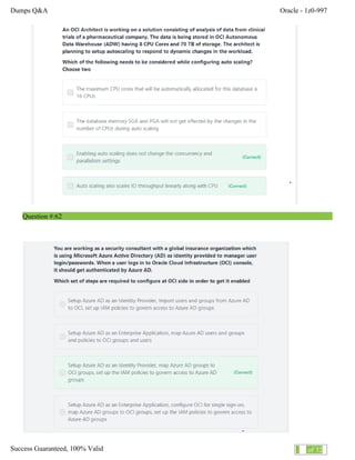 Dumps Q&A Oracle - 1z0-997
Success Guaranteed, 100% Valid 39 of 32
Question #:62
 