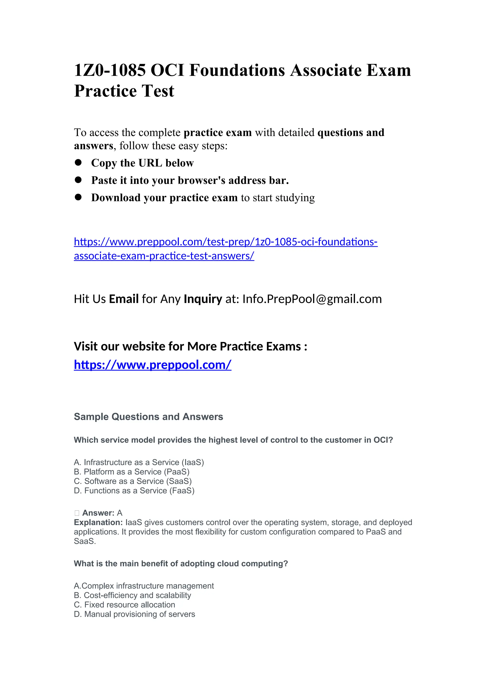 1Z0 1085 OCI Foundations Associate Exam Practice Test Answers.docx