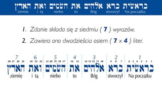 Pierwsze zdanie Biblii - matematyczna konstrukcja w Księdze Rodzaju 1:1