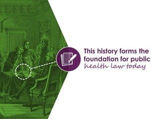 This history forms the
foundation for public
health law today
 