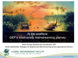At the coalface:
GEF’s biodiversity mainstreaming journey
Mark Zimsky, Biodiversity Coordinator, GEF
Multi-stakeholder Dialogue on Biodiversity Mainstreaming across Agricultural Sectors
 
