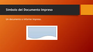 Símbolo del Documento Impreso
Un documento o informe impreso.
 