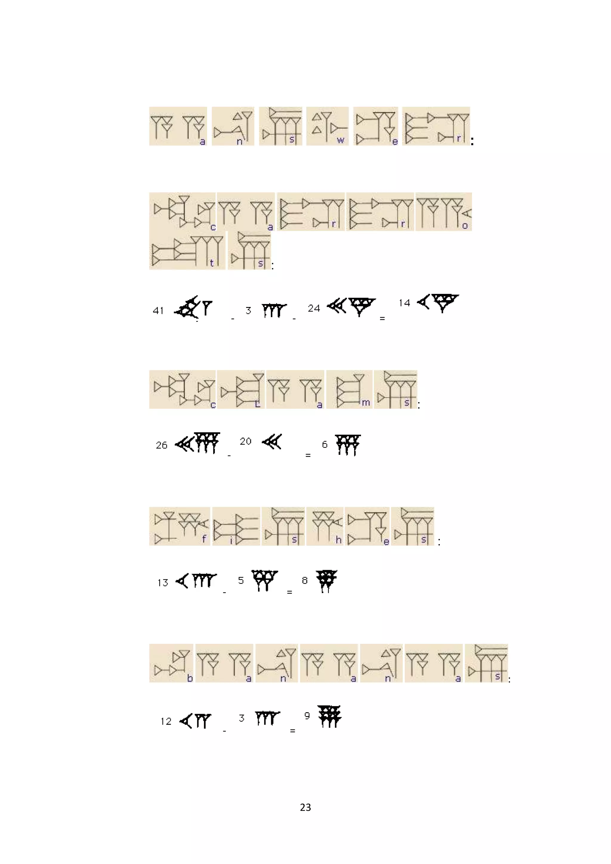 :




            :



        -           -        =




                                 :



    -                   =




                                     :



-               =




                                             :



-               =




                        23
 