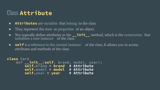 Comprehensive Guide to Object-Oriented Programming Classes in Python | PDF