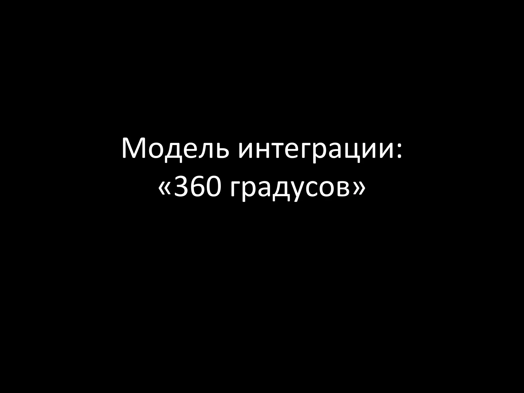 Модель интеграции:
  «360 градусов»
 