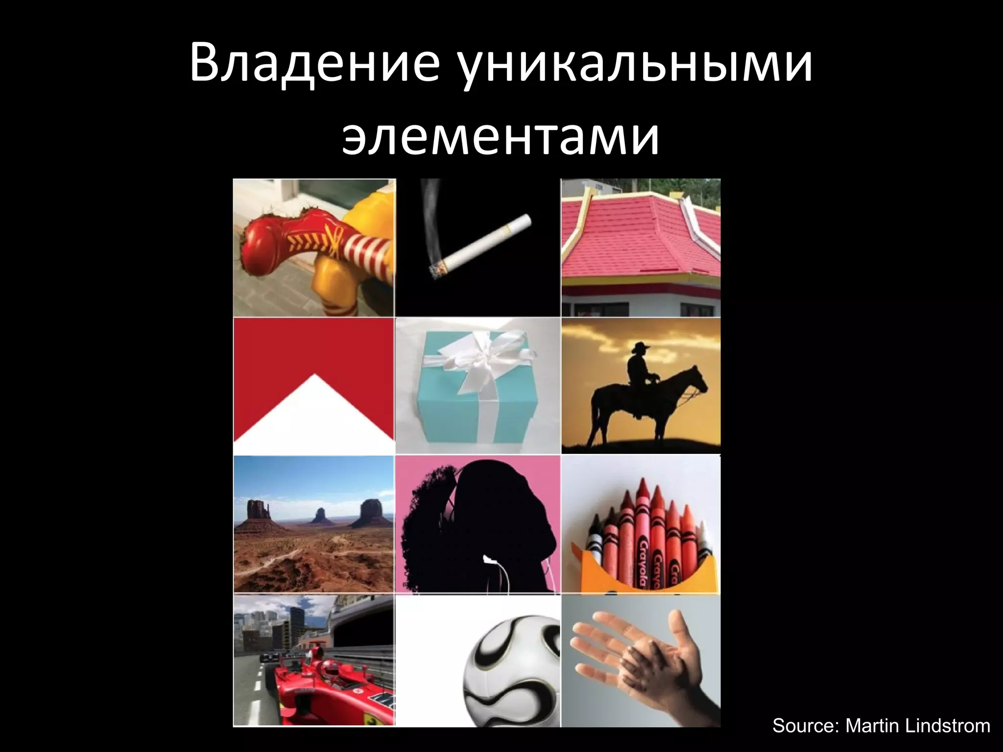 Владение уникальными
     элементами




                  Source: Martin Lindstrom
 