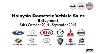 Malaysia Domestic Vehicle Sales
B-Segment
Sales October 2014 - September 2015
 