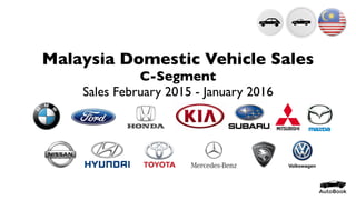 Malaysia Domestic Vehicle Sales
C-Segment
Sales February 2015 - January 2016
 