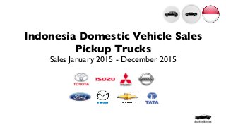 Indonesia Domestic Vehicle Sales
Pickup Trucks
Sales January 2015 - December 2015
 