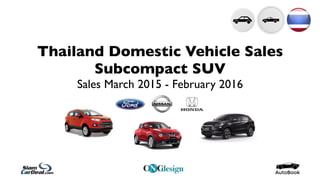 Thailand Domestic Vehicle Sales
Subcompact SUV
Sales March 2015 - February 2016
 