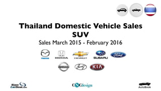 Thailand Domestic Vehicle Sales
SUV
Sales March 2015 - February 2016
 