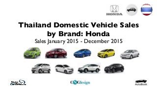 Thailand Domestic Vehicle Sales
by Brand: Honda
Sales January 2015 - December 2015
 