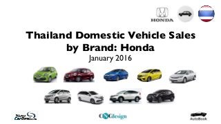 Thailand Domestic Vehicle Sales
by Brand: Honda
January 2016
 