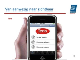 62U bent aan Zet!Social Media…Check uw WEBSITEUitleg overhoe u online te vinden bent?Maak een Twitter account aanHoe gaat u de dialoog aan met uw gasten?Maak uw profiel aan op Linkedin, Facebook & Hyves	Op zoek naar uw vaste gasten, maak ze vriendenMaak uw account aan op FoursquareZorg dat de  4#gebruikers uw grootste fans worden??ONDERZOEK WAT ER ALLEMAAL ON LINE OVER UW BEDRIJF TE VINDEN IS 