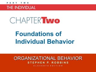 Foundations of Individual Behavior Chapter 2 
