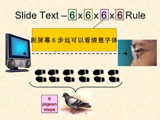 距屏幕 6 步远可以看清楚字体 