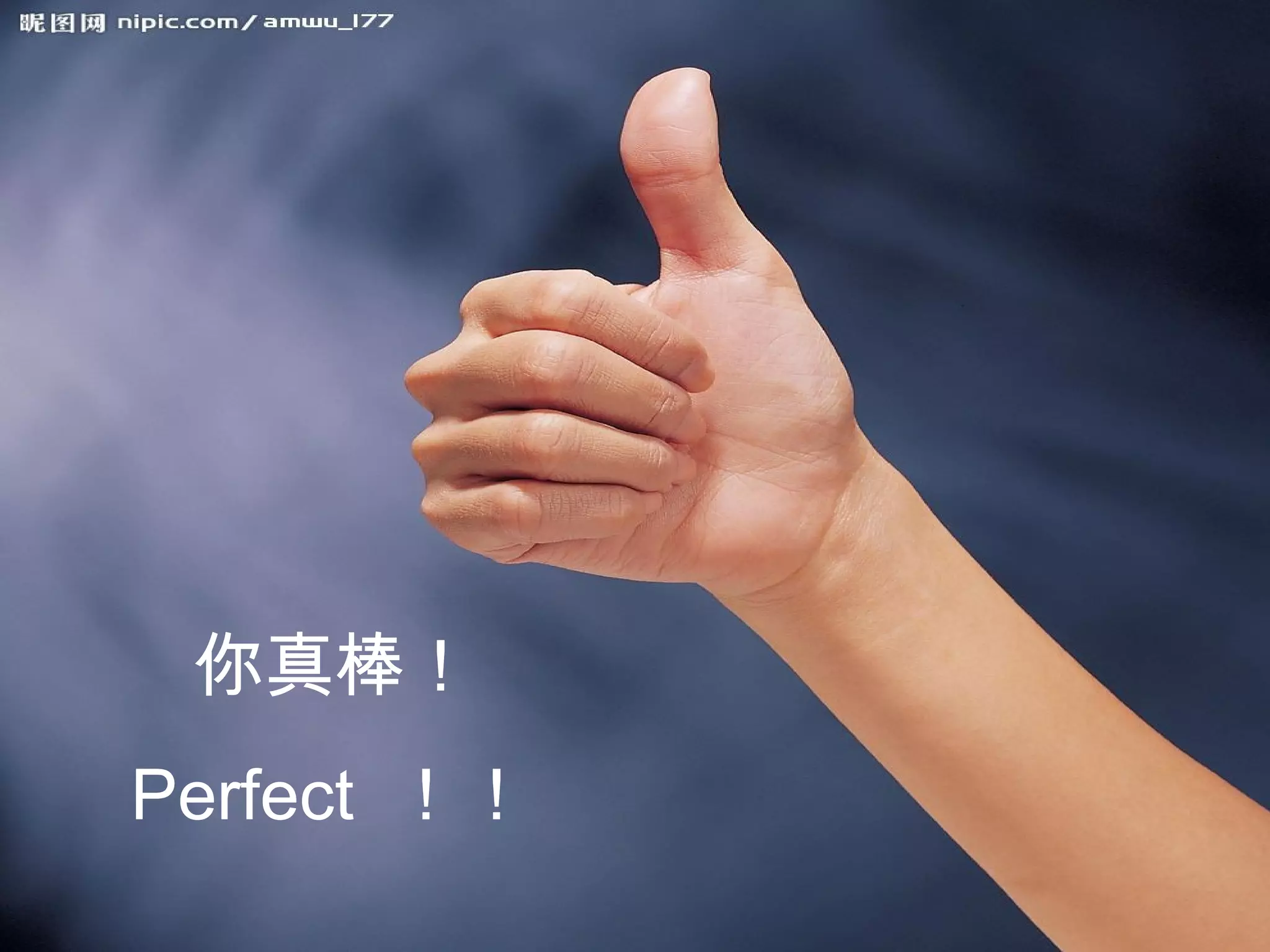 你真棒！ Perfect  ！！ 