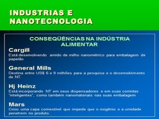 INDUSTRIAS E
NANOTECNOLOGIA
 