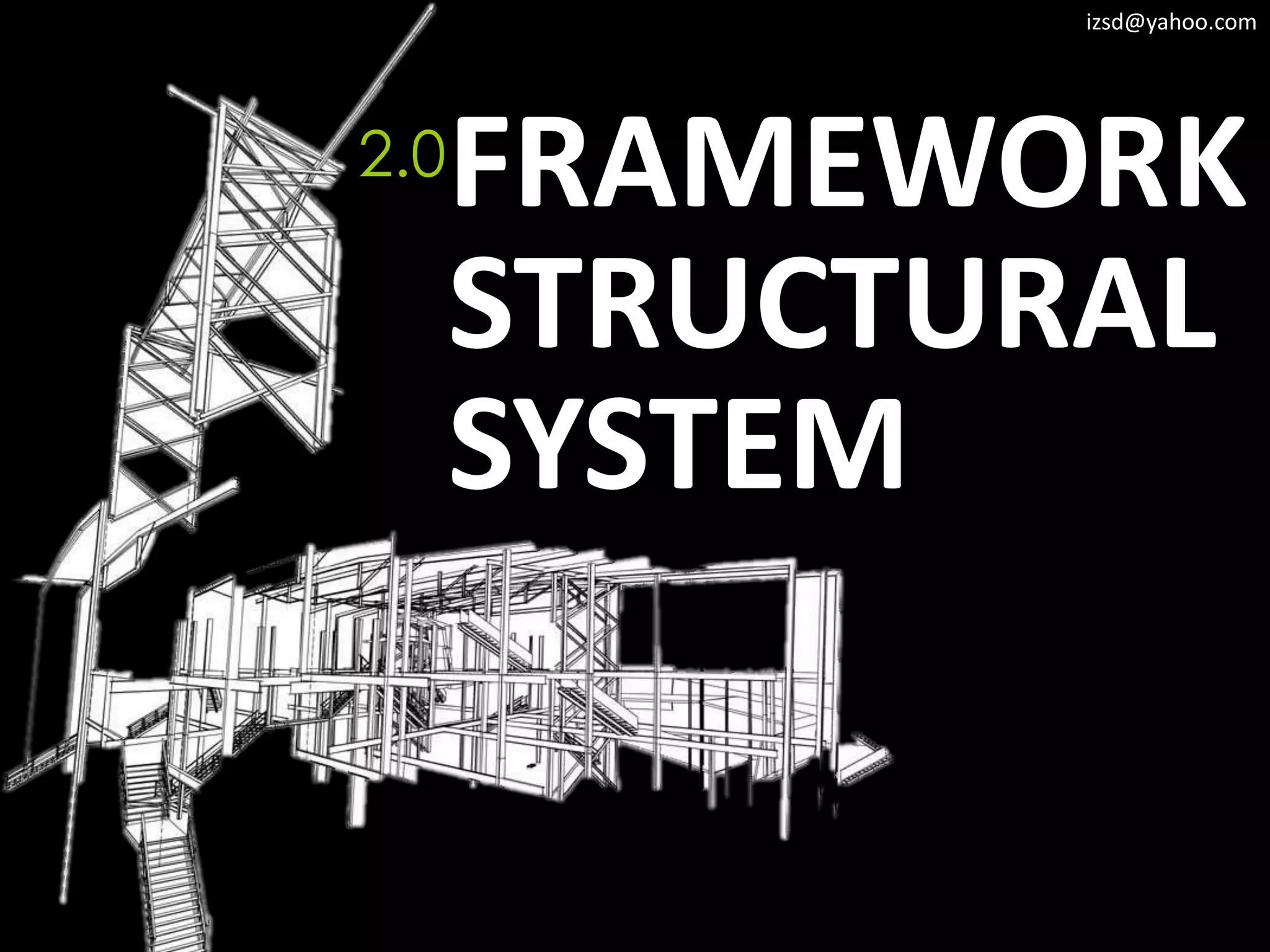izsd@yahoo.com




2.0   FRAMEWORK
      STRUCTURAL
      SYSTEM
 