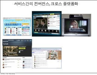 서비스간의 컨버전스, 크로스 플랫폼화
2010년	 11월	 12일	 금요일
 