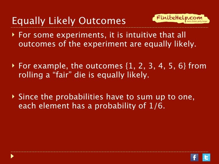Probabilities, Counting, and Equally Likely Finite Math