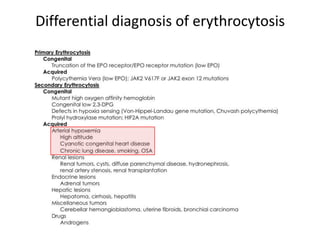 Differential diagnosis of erythrocytosis
 