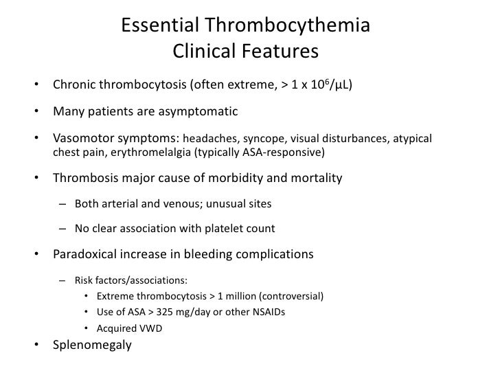 Hydroxyurea For Thrombocytosis