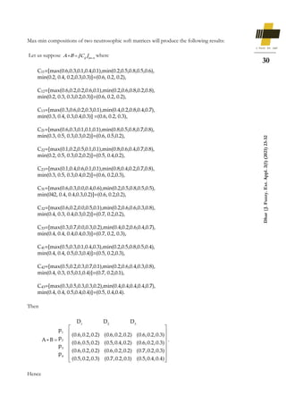 Neutrosophic soft matrices and its application in medical diagnosis | PDF