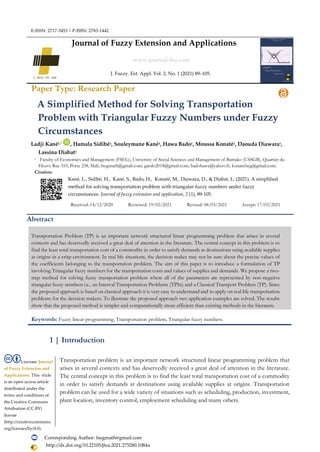 A simplified new approach for solving fully fuzzy transportation ...