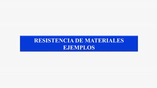 RESISTENCIA DE MATERIALES
EJEMPLOS
 