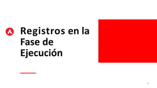 Registros en la
Fase de
Ejecución
10
 