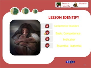 by gomes.hada@gmail.com
LESSON IDENTIFY
Competence Standart
Indicator
Essential Material
Basic Competence
Material
Lesson
identify
32
 