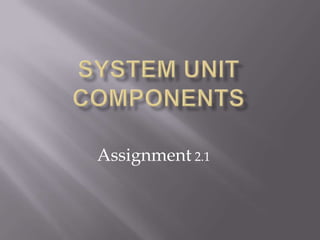 System Unit Components Assignment 2.1 