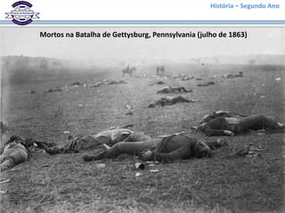 História – Segundo Ano
Mortos na Batalha de Gettysburg, Pennsylvania (julho de 1863)
 