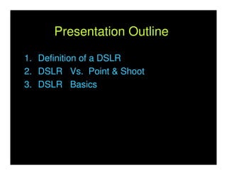 DSLR Camera Basics | PDF