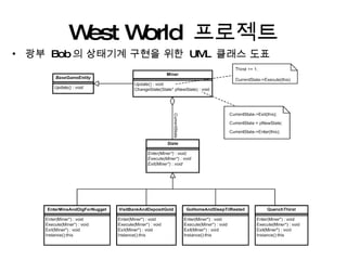 West World  프로젝트 광부  Bob 의 상태기계 구현을 위한  UML  클래스 도표 