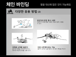 체인 바인딩   팔을 대신해 많은 것이 가능해짐
 
