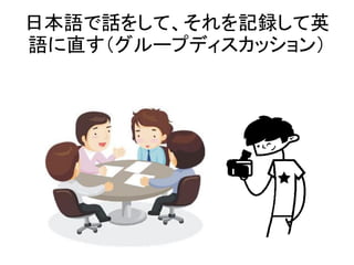 日本語で話をして、それを記録して英
語に直す（グループディスカッション）

 