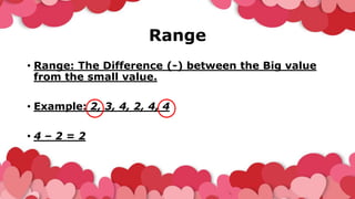 Other Ranges Introduction Mean Median Mode Range | PPTX