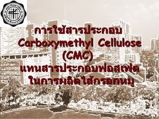 การใช้สารประกอบ  Carboxymethyl Cellulose (CMC)   แทนสารประกอบฟอสเฟต  ในการผลิตไส้กรอกหมู 