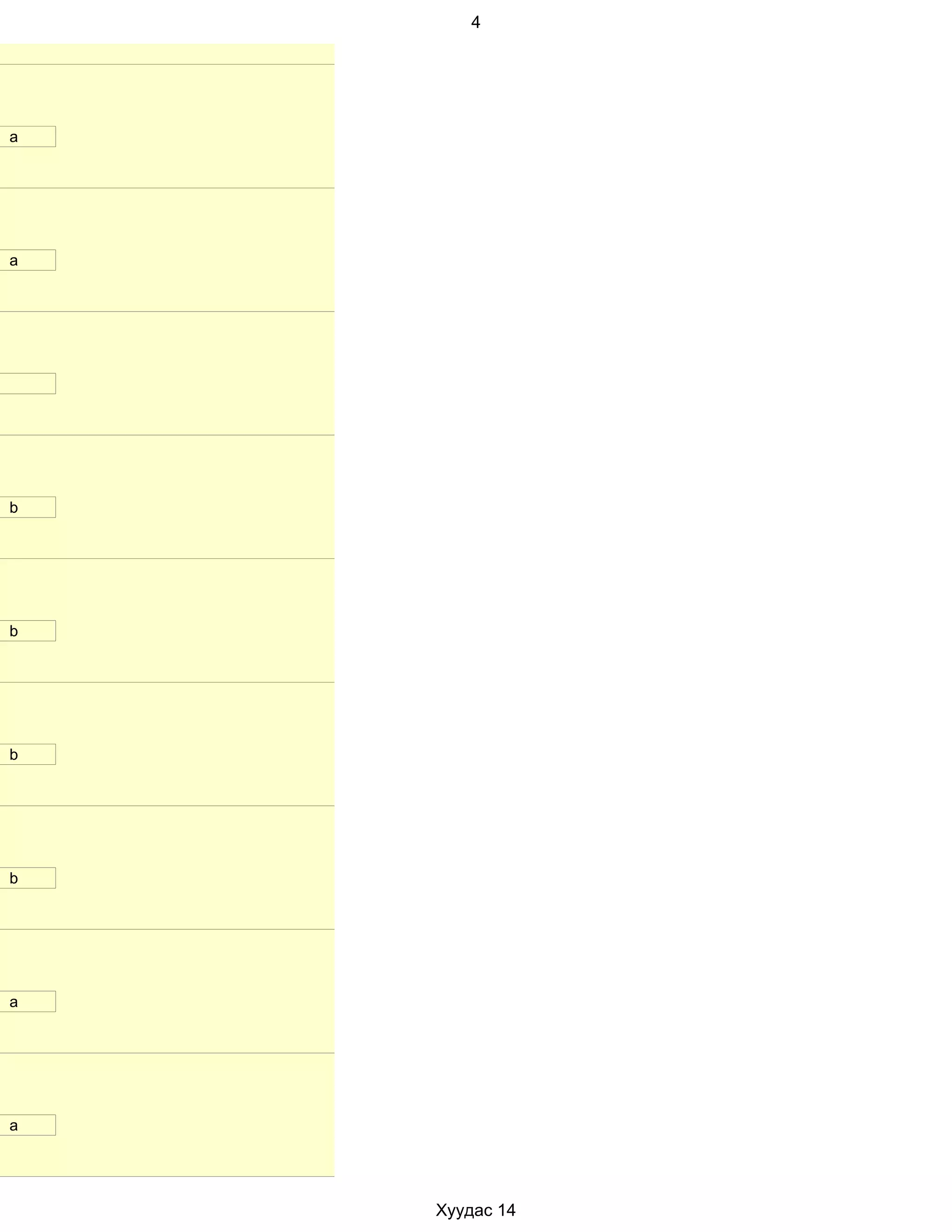 4




a




a




b




b




b




b




a




a




    Хуудас 14
 