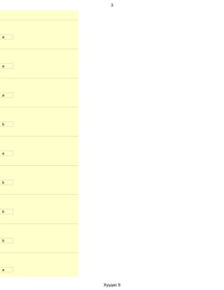 3




a




a




a




b




a




b




b




b




a



    Хуудас 9
 