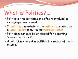 POLITICS AND YOUTH | PPT
