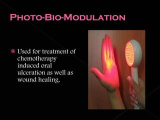 Used for treatment of chemotherapy induced oral ulceration as well as wound healing. 