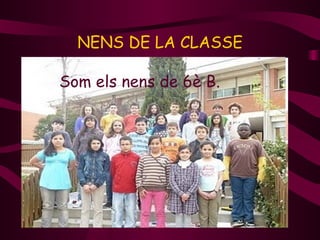 NENS DE LA CLASSE

Som els nens de 6è B.
 