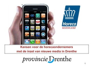 Kansen voor de horecaondernemers met de inzet van nieuwe media in Drenthe 1 