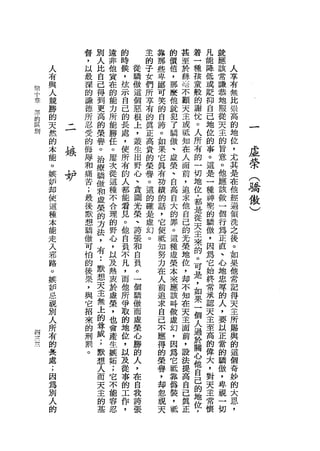 督   別       遠   的       主   靠   的   甚   著   凡   就
              ，   人       非   時       的   那   價   至   一   能   應
     人        以   比       他   候   從   子   些   值   於   種   降   該   人
     有        最   自       貴   ，   驕   女   卑   ，   絲   孩   低   常   享
     與        深   己       在   怯   傲   們   鄙   那   起   童   或       有
伶
     人                            這           麼               謙   無
俐             的   得       的   示       所   可       不   般   貶   恭
十H   競        議   到       能   自   個   享       他   顧               比
血T   勝                                    笑   就       的   抑   地
              德   更       力   己   惡   有   的       天   謝   自       崇
界
的    的        所   高       所   的   根   的       犯   主           服   高
     天                            上       自   了       忱   己   從
區
              忍   的       能   長       真           或   。   地       的
別    然
         4


                                  ，       誇   驕               天   地
              受   榮       勝   處       正   。       抵   人   位
     的
     本
         -‘   的   譽       任   ，   叢
                                  生
                                      高   如
                                              傲
                                              、
                                                  知   所   的
                                                              主   位
                                                                  ，
     能        侮   。       。   使       貴       虛   在
                                                      有   事   的
         主義   厚   治       屢   所   出       果       人               尤   虛
     。                                的
                                          它   榮       的   。   旨
              和   療       次   有   野   榮           面           意   其   榮
     嫉                                    具   、       一   這
     妒        痛   驕       從   的   心   譽       自   前           。   是   (
         有尸   苦   傲       這   人   、   。   有       ，   切   是       在
     卸
                                  貪       功   高       地   一   他   他   驕
     使        ;   和       種   都       造       自   追           應
     這        最   虛       不   能   圖   的   績   大   求   位   種       經   傲
              後   榮       合   看   光   確   的       他   ，   神   該   過
     種
     本        默   的       理   見   榮   是   話
                                              的
                                              罪   自   都   聖   做   領   )
     能        想   方       的   。   、   虛   ，   。   己   是   的   一   洗
     走        驕   法       野   他   誇   幻   它   這   的   從   驕   個   之
     入        傲   ，       心   自   張   。   使   種   光   天   傲   行   後
     邪        可   有       ，   負   和       職   虛   榮   主   ，   為   。
     路        怕   •• 以        不   自       知   榮   地   來   因   正   如
     。        的       默   及   凡   頁       努   本   位   的   為   直   果
     嫉        後       想   熱   ，   。       力   來   ，   。   它   、   他
     妒        果       天   衷   而   一           應   均   可   始       常
     忌                                    在   該               心
              ，       主   於   他   個       人       不   是   終       記
     詛                無           驕           吽               地   得
              與           虛   所           前       知   ，   常
     別        它       上   榮   爭   傲           做   在           忠   天
     人                                    追   虛       如   承   耳
              招       的   ，   取   而               天               主
     所                尊           虛       求   幻       果   認   的
              來           也   的                   主               所
     肅                威           榮       自   ，       一   天   人   賜
              的           會   地                   面   個   主
四
     的
              刑       ;   產   位   心       己   因
                                                  前           ，   與
     長                默           勝       不   為       人   至
     處        罰           生   ，               它   ，           要   的
              。       想   嫉   以   的       應       設   過   高   以   這
     ;                                    得   聽       於   的
     因                人   拓   及   人           靠   法           正   個
                      而   ;   從   ，       的       提   關   偉       奇
     為
                                          榮   偽       心   大   當
     別                天   它   事   在           裝   高           的   妙
     人                主   不   的   自       譽   ，   自   他   ，       的
                      的           我       ，           自   對   驕   大
     的                    能   工               抵   己
                      基   容   作   誇       卸       真   己   天   傲   恩
                          忍   ，   張       忽       正   的   主   ，   ，
                                          視           地   常   卑
                                          天           位   懷   親
                                                      ，       一
                                                              切
 
