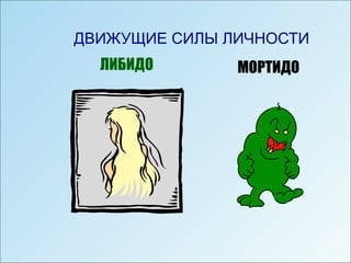 ДВИЖУЩИЕ СИЛЫ ЛИЧНОСТИ
  ЛИБИДО       МОРТИДО
 
