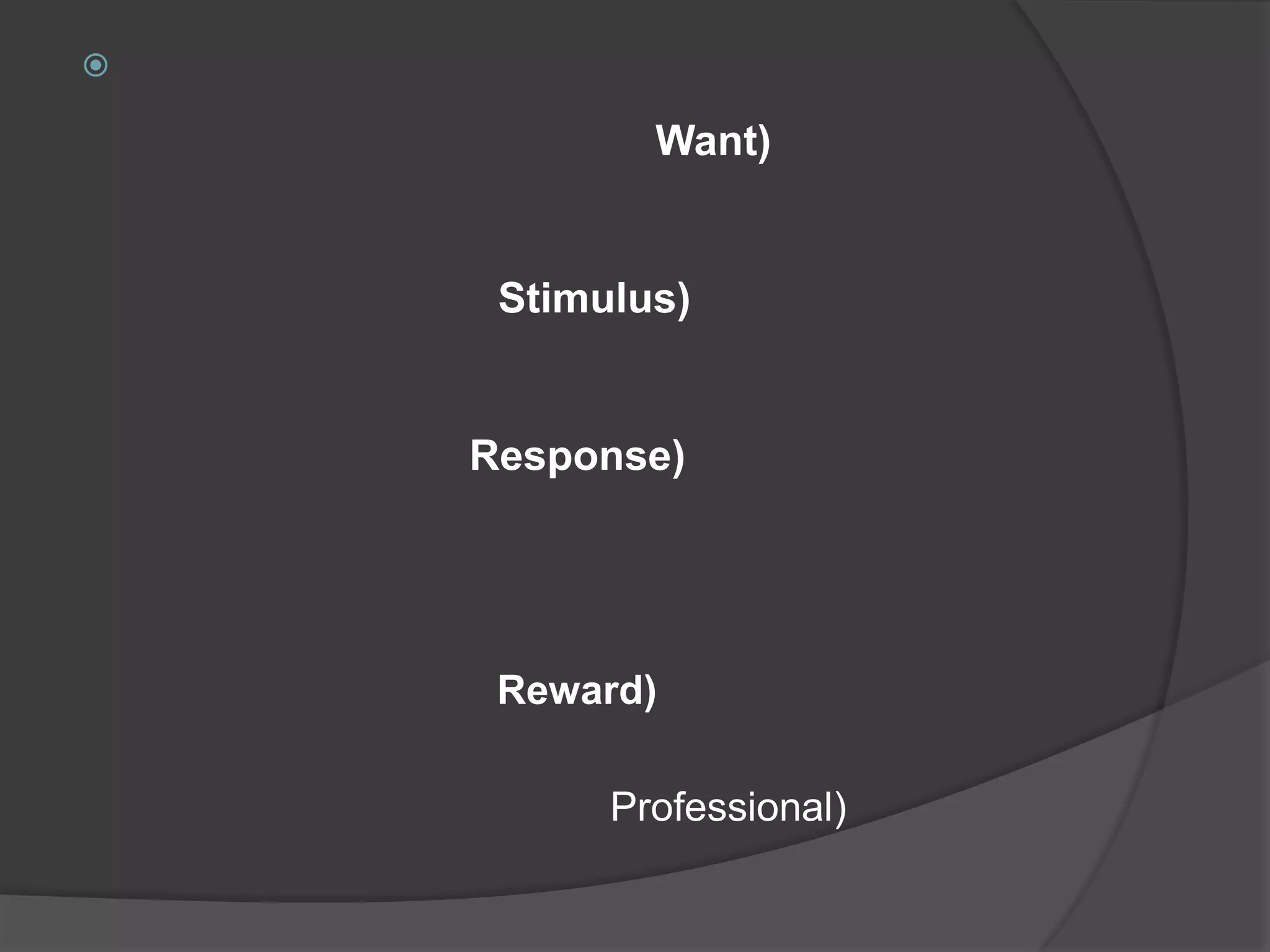 ธรรมชาติของการเรียนรู้ มี 4 ขั้นตอน คือ 1. ความต้องการของผู้เรียน (Want) คือ ผู้เรียนอยากทราบอะไร เมื่อผู้เรียนมีความต้องการอยากรู้อยากเห็นในสิ่งใดก็ตาม จะเป็นสิ่งที่ยั่วยุให้ผู้เรียนเกิดการเรียนรู้ได้2. สิ่งเร้าที่น่าสนใจ (Stimulus) ก่อนที่จะเรียนรู้ได้ จะต้องมีสิ่งเร้าที่น่าสนใจ และน่าสัมผัสสำหรับมนุษย์ ทำให้มนุษย์ดิ้นรนขวนขวาย และใฝ่ใจที่จะเรียนรู้ในสิ่งที่น่าสนใจนั้น ๆ3. การตอบสนอง (Response) เมื่อมีสิ่งเร้าที่น่าสนใจและน่าสัมผัส มนุษย์จะทำการสัมผัสโดยใช้ประสาทสัมผัสต่าง ๆ เช่น ตาดู หูฟัง ลิ้นชิม จมูกดม ผิวหนังสัมผัส และสัมผัสด้วยใจ เป็นต้น ทำให้มีการแปลความหมายจากการสัมผัสสิ่งเร้า เป็นการรับรู้ จำได้ ประสานความรู้เข้าด้วยกัน มีการเปรียบเทียบ และคิดอย่างมีเหตุผล4. การได้รับรางวัล (Reward) ภายหลังจากการตอบสนอง มนุษย์อาจเกิดความพึงพอใจ ซึ่งเป็นกำไรชีวิตอย่างหนึ่ง จะได้นำไปพัฒนาคุณภาพชีวิต เช่น การได้เรียนรู้ ในวิชาชีพชั้นสูง จนสามารถออกไปประกอบอาชีพชั้นสูง (Professional) ได้ นอกจากจะได้รับรางวัลทางเศรษฐกิจเป็นเงินตราแล้ว ยังจะได้รับเกียรติยศจากสังคมเป็นศักดิ์ศรี และความภาคภูมิใจทางสังคมได้ประการหนึ่งด้วย 